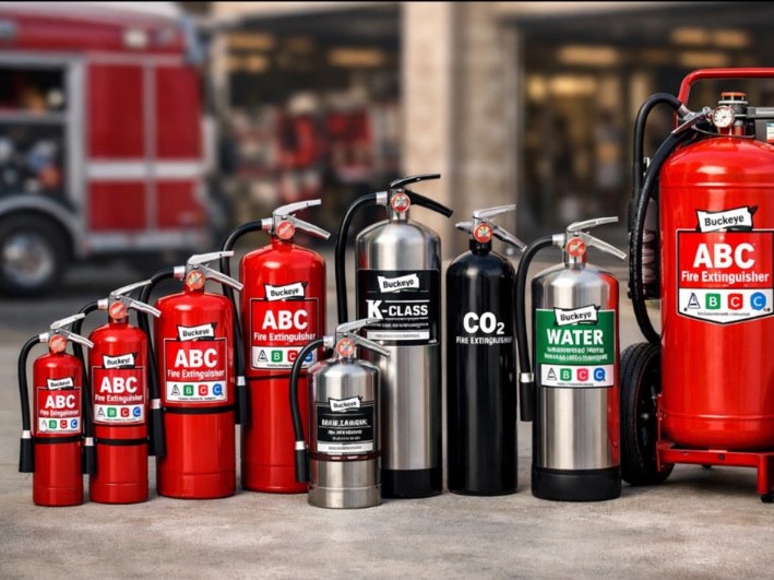 Fire extinguisher lineup